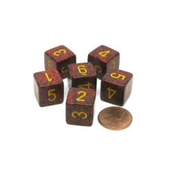 Dice>Speckled 15mm 6 Sided D6 Polyhedral Chessex Dice, 6 Pieces - Mercury - Your Source for Gaming Essentials