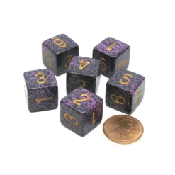 Dice>Speckled 15mm 6 Sided D6 Polyhedral Chessex Dice, 6 Pieces - Hurricane - Your Source for Gaming Essentials