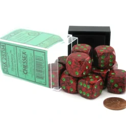 Dice>Speckled 16mm D6 Chessex Dice Block (12 Dice) - Strawberry - Your Source for Gaming Essentials