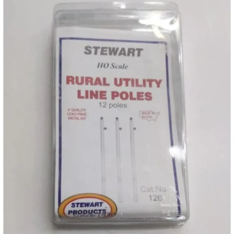 Stewart 126 HO 4-1/2" Rural Utility Poles (Pack of 12) - Your Source for Gaming Essentials* New