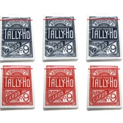 Cards-Tally-Ho, Fan Circle Back Style, Playing Cards - 3 Red and 3 Blue Decks - Your Source for Gaming Essentials