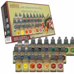 Tabletop Miniatures-The Army Painter Speedpaint: Mega Paint Set - 24 Paint Bottles and 1 Paintbrush - Your Source for Gaming Essentials