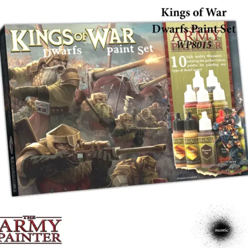 Tabletop Miniatures-The Army Painter Warpaints: Kings of War Dwarfs Paint Set - 10 Warpaints - Your Source for Gaming Essentials