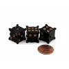 Dice>Tiny Epic Skull Shaped Dice, 3 Pieces - Novelty Dice, Black with Gold Pips - Your Source for Gaming Essentials