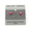 Dice>Tiny 5mm Post Stud Dice Earrings - Opaque Pink with White Pips - Your Source for Gaming Essentials