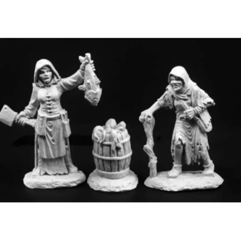 Tabletop Miniatures-Townfolk of Dreadmere Fishwife & Crone 03789 Dark Heaven Legends - Your Source for Gaming Essentials