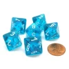 Dice-Translucent 15mm 8 Sided D8 Chessex Dice, 6 Pieces - Teal with White - Your Source for Gaming Essentials