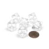 Dice-Translucent 15mm 8 Sided D8 Chessex Dice, 6 Pieces - Clear with White Numbers - Your Source for Gaming Essentials