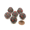 Dice-Translucent 18mm 12 Sided D12 Chessex Dice, 6 Pieces - Smoke with Red Numbers - Your Source for Gaming Essentials