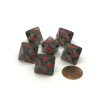 Dice-Translucent 15mm 8 Sided D8 Chessex Dice, 6 Pieces - Smoke with Red Numbers - Your Source for Gaming Essentials