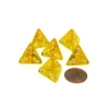 Dice-Translucent 18mm 4 Sided D4 Chessex Dice, 6 Pieces - Yellow with White Numbers - Your Source for Gaming Essentials