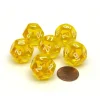 Dice-Translucent 18mm 12 Sided D12 Chessex Dice, 6 Pieces - Yellow with White Numbers - Your Source for Gaming Essentials