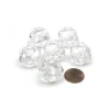 Dice-Translucent 20mm 20 Sided D20 Chessex Dice, 6 Pieces - Clear with White Numbers - Your Source for Gaming Essentials
