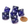 Dice-Translucent 15mm 8 Sided D8 Chessex Dice, 6 Pieces - Purple with White - Your Source for Gaming Essentials