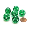 Dice-Translucent 18mm 12 Sided D12 Chessex Dice, 6 Pieces - Green with White - Your Source for Gaming Essentials