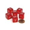 Dice-Translucent 15mm 6 Sided D6 Chessex Dice, 6 Pieces - Red with White Numbers - Your Source for Gaming Essentials