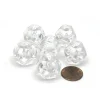 Dice-Translucent 18mm 12 Sided D12 Chessex Dice, 6 Pieces - Clear with White Numbers - Your Source for Gaming Essentials
