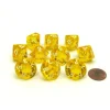 Dice-Translucent 16mm D10 (0-9) Chessex Dice, 10 Pieces - Yellow with White Numbers - Your Source for Gaming Essentials