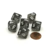 Dice-Translucent 16mm D10 (0-9) Chessex Dice, 6 Pieces - Smoke with White Numbers - Your Source for Gaming Essentials