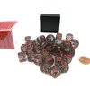Dice-Translucent 12mm D6 Chessex Dice Block (36 Die) - Smoke with Red Pips - Your Source for Gaming Essentials