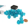 Dice-Translucent 12mm D6 Chessex Dice Block (36 Die) - Teal with White Pips - Your Source for Gaming Essentials