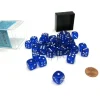 Dice-Translucent 12mm D6 Chessex Dice Block (36 Die) - Blue with White Pips - Your Source for Gaming Essentials