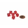 Dice-Translucent 9mm Mini 8 Sided D8 Dice, 6 Pieces - Red with White Numbers - Your Source for Gaming Essentials