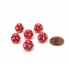 Dice-Translucent 12mm Mini 12 Sided D12 Dice, 6 Pieces - Red with White Numbers - Your Source for Gaming Essentials