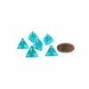 Dice-Translucent 12mm Mini 4 Sided D4 Dice, 6 Pieces - Teal with White Numbers - Your Source for Gaming Essentials