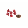 Dice-Translucent 12mm Mini 4 Sided D4 Dice, 6 Pieces - Red with White Numbers - Your Source for Gaming Essentials