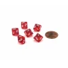 Dice>Translucent 10mm Mini 10 Sided D10 Dice, 6 Pieces - Red with White Numbers - Your Source for Gaming Essentials