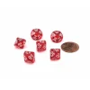 Dice-Translucent 10mm Mini Tens D10 Dice, 6 Pieces - Red with White Numbers - Your Source for Gaming Essentials