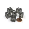 Dice-Translucent 15mm 6-Sided D6 Chessex Dice, 6 Pieces - Smoke with White Numbers - Your Source for Gaming Essentials