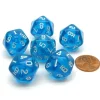 Dice-Translucent 18mm 20-Sided D10 Dice Numbered 0-9 Twice, 6 Pieces - Blue - Your Source for Gaming Essentials