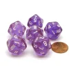 Dice-Translucent 18mm 20-Sided D10 Dice Numbered 0-9 Twice, 6 Pieces- Purple - Your Source for Gaming Essentials