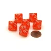 Dice-Translucent 16mm Tens D10 (00-90) Chessex Dice 6 Pcs - Orange with White Numbers - Your Source for Gaming Essentials