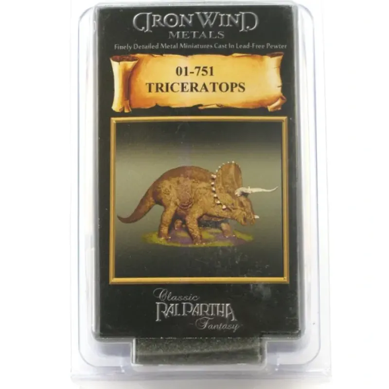 Tabletop Miniatures-Triceratops #01-751 Classic Ral Partha Fantasy RPG Metal Figure - Your Source for Gaming Essentials
