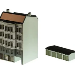 Trix 66147 N Wilhelminian Period Stucco Townhouse with Garages Minitrix - Your Source for Gaming Essentials* Hot