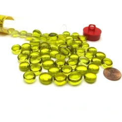 Board Games>Tube of 40 Glass Gaming Stones (12-15mm) - Crystal Yellow - Your Source for Gaming Essentials