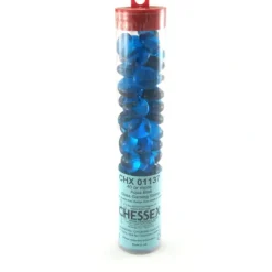 Board Games>Tube of 40 Glass Gaming Stones (12-15mm) - Azure Blue - Your Source for Gaming Essentials