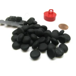 Board Games>Tube of 40 Glass Gaming Stones (12-15mm) - Black Opal Frosted - Your Source for Gaming Essentials