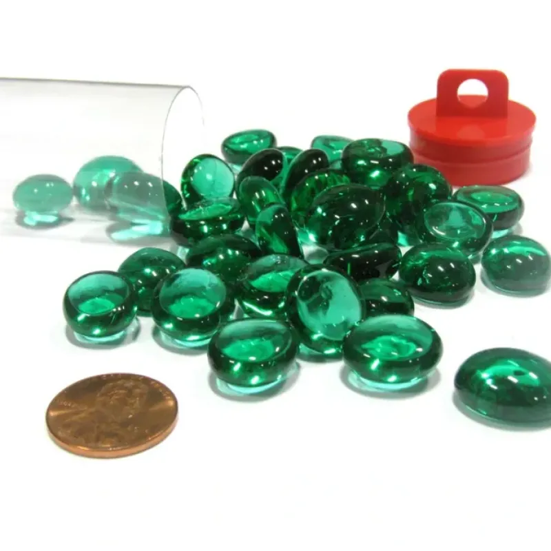 Board Games>Tube of 20 or More Glass Gaming Stones Board Game Pieces - Teal - Your Source for Gaming Essentials
