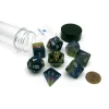 Dice>Tube of 7 Polyhedral RPG Sirius Dice with Bonus D20 - Pink, Green, Blue - Your Source for Gaming Essentials