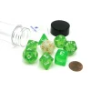 Dice>Tube of 7 Polyhedral RPG Sirius Dice with Bonus D20 - Translucent Green Resin - Your Source for Gaming Essentials