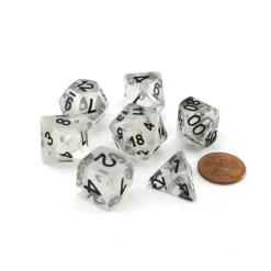 Dice-Unicorn Resin 16mm 7-Die Polyhedral Dice Set - Unicorn Ice - Your Source for Gaming Essentials