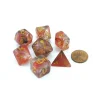 Dice-Unicorn Resin 16mm 7-Die Polyhedral Dice Set - Phoenix Ash - Your Source for Gaming Essentials