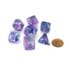 Dice-Unicorn Resin 16mm 7-Die Polyhedral Dice Set - Violet Infusion - Your Source for Gaming Essentials