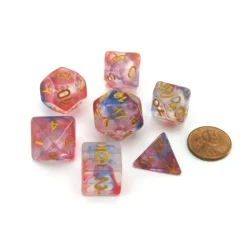 Dice-Unicorn Resin 16mm 7-Die Polyhedral Dice Set - Cosmic Carnival - Your Source for Gaming Essentials