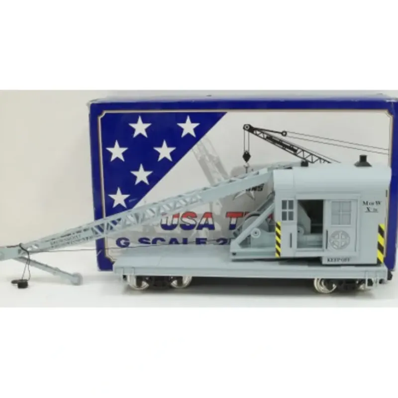 USA Trains 1860 G Maintenance of Way 25-Ton Crane Car Gray w/Metal Wheels - Your Source for Gaming Essentials* Clearance