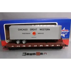 USA Trains R17023 G Chicago Great Western Piggyback Flatcar with Trailer - Your Source for Gaming Essentials* Sale